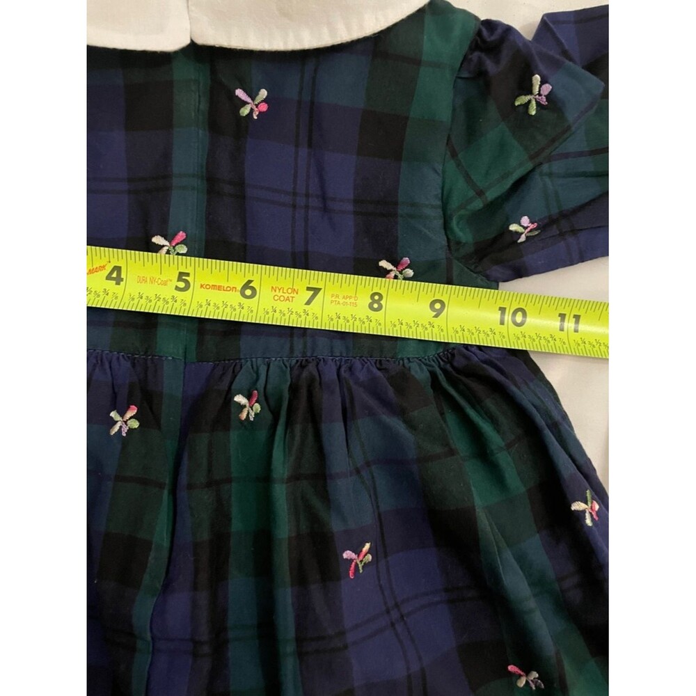GAP Sarah Jessica Parker SJP Plaid Dragonfly Embroidered Dress 12-18M Peter Pan - Picture 6 of 11